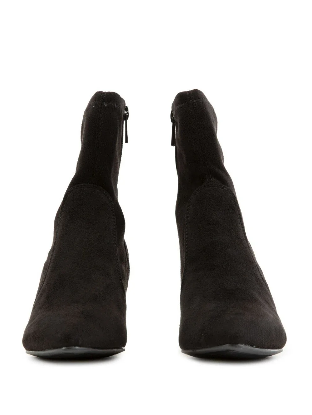 Faux Suede Block Heel Ankle Boots